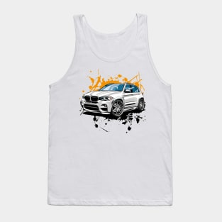 SUV Vehicles in Graffiti Cartoon Style Tank Top